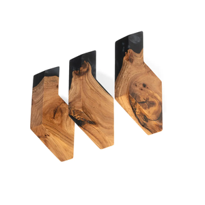 Appendiabiti da Parete <span class=keywords><strong>in</strong></span> Legno d'Ulivo e <span class=keywords><strong>Resina</strong></span> con Gancio per Asciugamani e Cappelli, Organizzatore Ecologico Moderno per Cucina e Bagno - Product Image 1