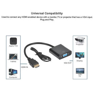 Convertisseur <span class=keywords><strong>HDMI</strong></span> vers VGA portable GC 1080P avec port audio 3,5 mm - <span class=keywords><strong>Adaptateur</strong></span> <span class=keywords><strong>HDMI</strong></span> vers VGA universel pour moniteurs et projecteurs - Product Image 3
