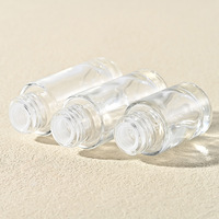 Stock d'huile essentielle de luxe 20ml 30ml flacon compte-gouttes en verre transparent rond droit