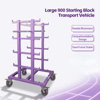 Chariot de rangement OEM à roues en acier pour blocs de départ, idéal pour l'entraînement et la compétition d'athlétisme et les installations sportives