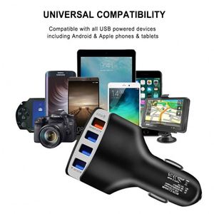 4-Port USB QC3.0 Fast Charging Car Charger with <b>PC</b> Material Universal for and Mobile Phones - Product Image 3