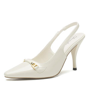 Zapatos Unisex de Tacón de Aguja de Cuero Genuino con Forro de Malla Calada, de Moda, Cómodos y con Punta, Novedad 2026 - Product Image 1