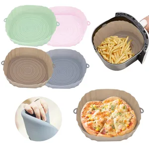 2023 New Arrival Cheap Food Grade BPA Free Pot Liners Insert Tray Pad Basket Air Fryer Silicone Pan