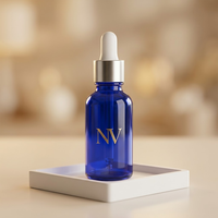 Botol Minyak Atsiri Kaca Silinder Biru Kosong Grosir 5ml 10ml 15ml 20ml 30ml 50ml 100ml Pabrik