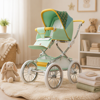 Poussette pliable pour nouveau-né, modèle cool, avec position assise et allongée, design royal européen, 3 en 1, cadre métallique