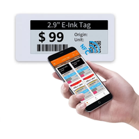 Label Rak Elektronik E-Ink Hitam/Putih 2,9 Inci 296x128 Tanpa Baterai, Nirkabel, Pintar, untuk Gudang & Inventaris Ritel
