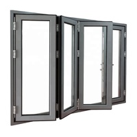 Gaoming aluminium coin bi porte vitrée pliante extérieur personnalisé style français normes villa portes pliantes