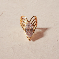 Bague large en acier inoxydable plaqué or avec zircone cubique, motif en V multicouche, étanche, bijou statement pour femme, vente en gros