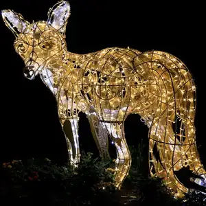 Grande LED 3D animali volpe motivo luce per esposizione decorativa esterna di natale