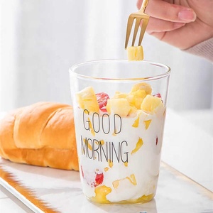 Taza de Vidrio para Desayuno, Café, Té, Leche, Yogur, Creativa, <span class=keywords><strong>con</strong></span> Diseño de <span class=keywords><strong>Buenos</strong></span> Días, 450 ml, Taza de Viaje - Product Image 2
