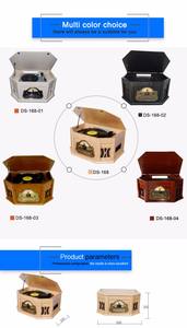 Reproductor de CD, Gramófono Clásico de Madera, Discos de Vinilo, MP3, CD, Casete, Centro de Música Nostálgico, Tocadiscos de Vinilo - Product Image 3