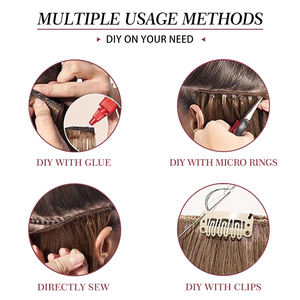 Kemik düz saç demetleri Salon doğal postişler lifler süper uzun sentetik Yaki düz saç dokuma tam sonuna kadar - Product Image 3