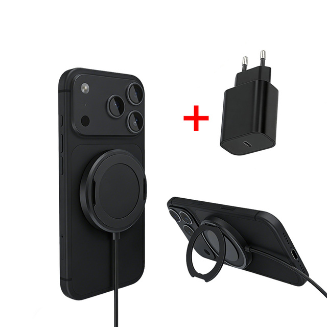 OEM Aluminum Alloy 25W Magnetic Wireless Charger with Qi2.2 Certification Plug Set US EU for iPhone Wholesale Bulk