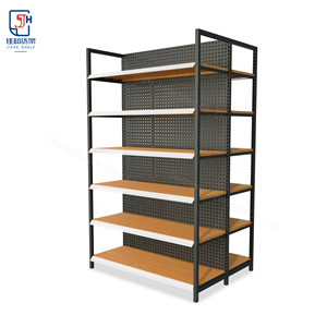Estantes <span class=keywords><strong>de</strong></span> Exhibición con Acabado <span class=keywords><strong>de</strong></span> <span class=keywords><strong>Madera</strong></span>, Modernos y Elegantes, Estantes <span class=keywords><strong>de</strong></span> Supermercado para Tiendas y Supermercados Hechos <span class=keywords><strong>de</strong></span> Acero - Product Image 3