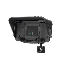 Support de téléphone sans fil pour moto avec chargeur intégré et fixation automatique pour appuie-tête de voiture, support de téléphone portable à rotule de 1 pouce pour rail RAM