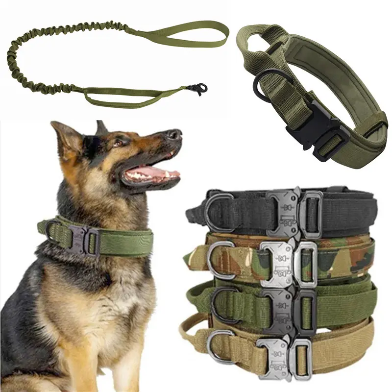 Ybgai réglable chien tactique collier et laisse ensemble rubans solide usine en gros haute qualité en Nylon chien formation gilet