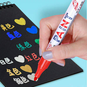 Ensemble de stylos à peinture permanents à séchage rapide 6 mm, 12 couleurs vibrantes, pour <span class=keywords><strong>album</strong></span> DIY, graffiti, lettrage de pneus de voiture, surfaces en papier - Product Image 3