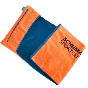 Logo di cotone jacquard di velluto di sport asciugamano <span class=keywords><strong>con</strong></span> tasca della chiusura lampo - Product Image 1