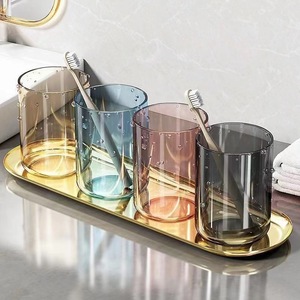 Taza desechable de plástico transparente para cepillo de dientes y enjuague bucal para almacenamiento de accesorios de baño - Product Image 2