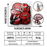 Patch en tissu brodé rouge le plus vendu, logo brodé créatif, patch décoratif pour emballage de vêtements, vente en gros