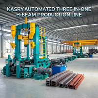 Machine industrielle 3 en 1 pour poutres en H pour les usines de construction en acier, combinant assemblage, soudage et redressage de poutres