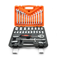 Juego de Llaves de Reparación Manuales de Alta Resistencia de 37 Piezas y 1/4 de Pulgada, Caja de Llaves de Tubo de Plástico Multifuncional, Juego de Herramientas de Reparación Automotriz