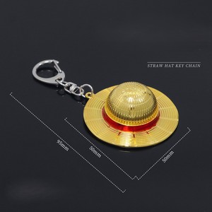 <span class=keywords><strong>Pirate</strong></span> roi Marine roi Animation périphérique Monchi D Luffy chapeau de paille or porte-clés pendentif décoration en métal - Product Image 2