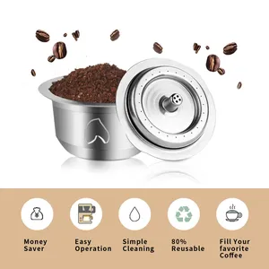 <span class=keywords><strong>Capsule</strong></span> de café réutilisable en acier inoxydable de 230 ml pour Vertuoline GCA1 et <span class=keywords><strong>Delonghi</strong></span> ENV135, avec anneau de dosage pour une crème riche - Product Image 4