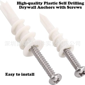 Nylon Drywall Expansion Screws 112Pcs Hammer Drive Anchors With Self Tapping Screws Metric Grade A General Industry Use - Product Image 3