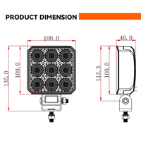 Lampe de travail LED tout-terrain 3/4/5/6 pouces à faisceau large IP69K Emark 12V 24V pour équipement agricole et tout-terrain
