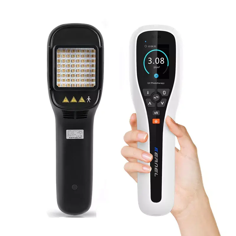 Máquina portátil de tratamiento láser de vitiligo para Psoriasis, dispositivo de fototerapia UV para manos, piernas y vitiligo