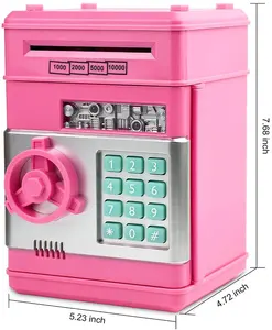 Alcancía electrónica automática con contraseña para niños, minihucha de juguete original pintada con ATM