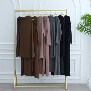 2026 Loriya estate nuova moda 2 pz Abaya aperta con dettaglio regolabile increspato gonna abbinata-abiti da donna <span class=keywords><strong>abbigliamento</strong></span> <span class=keywords><strong>islamico</strong></span> - Product Image 6