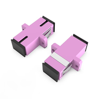 Adaptador de Fibra Óptica Multimodo Simplex SC-SC OM4, Color Rosa, 50/125μm, Alta Velocidad de Transmisión 40G/100G, Acoplador para Centro de Datos