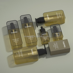 Sang trọng tùy chỉnh Gel tắm chai nhựa phẳng vuông 200/300/400 dầu gội chăm sóc tóc Lotion bơm nhựa bơm lại chai - Product Image 2