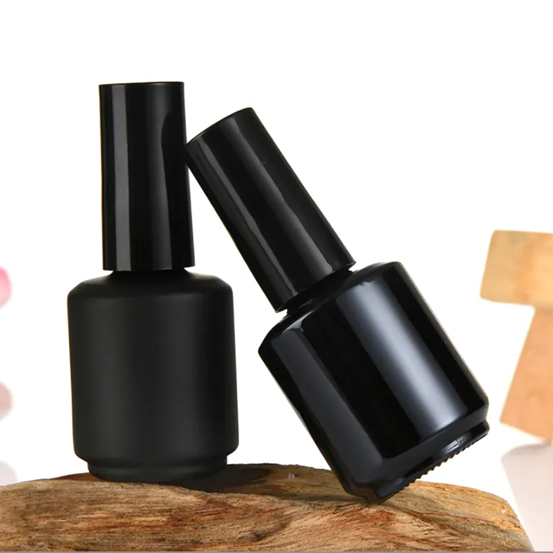 High quality black white nail polish glass bottle with logo printing for cosmetic packaging
