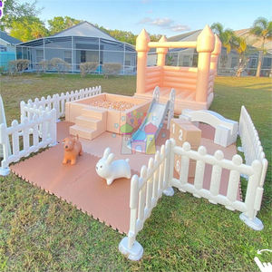 Équipement de jeu souple <span class=keywords><strong>beige</strong></span> pour tout-petits en extérieur avec portillon, château gonflable pour enfants avec <span class=keywords><strong>piscine</strong></span> <span class=keywords><strong>à</strong></span> <span class=keywords><strong>balles</strong></span> - Product Image 2