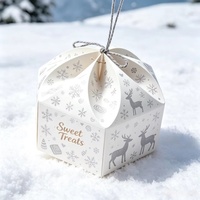 Boîte en papier de haute qualité avec poignée pour l'emballage de chocolats et de pâtisseries, pour les desserts sucrés, les beignets, les biscuits et les gâteaux