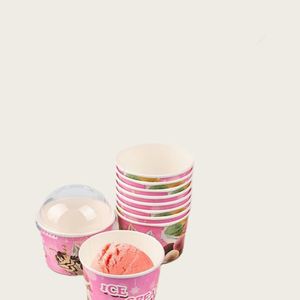 4oz-16oz Craft Paper <b>Disposable</b> Ice Cream <b>Cups</b> with Lid and Custom Logo for Noodle and Food Service - Product Image 4