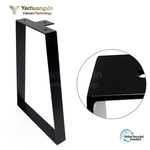 Patas Rectangulares de Acero Modernas para Muebles, Diseño Industrial para Mesa de Hogar u Oficina, Fácil Instalación, Color Negro - Product Image 4