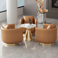 Fauteuil de luxe léger pivotant pour bureau de vente, réception d'hôtel, petite zone de loisirs, café, ensemble table et chaises de négociation