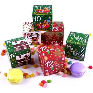 新しい<span class=keywords><strong>7cm</strong></span>クリスマスギフトキャンディースクエアボックスホリデーカレンダー1-24包装紙箱 - Product Image 1