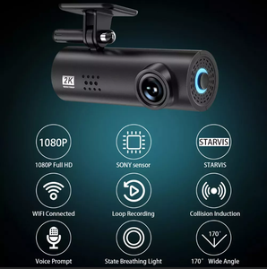 กล้องติดรถยนต์ขนาดเล็ก 2K FHD แบบซ่อนพร้อม GPS WIFI เซ็นเซอร์ G มองเห็นในเวลากลางคืน บันทึกวิดีโอ มุมมอง 170 องศา บันทึกแบบวนซ้ำ รับประกัน 12 เดือน - Product Image 2