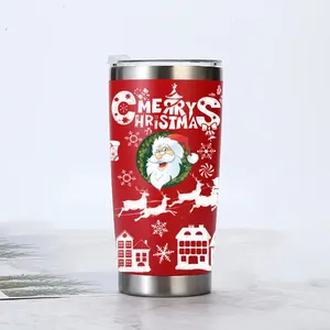 Hadiah Natal mug tumbler cangkir vakum terisolasi dinding ganda 20oz kopi anggur bir mug baja tahan karat tumbler Natal