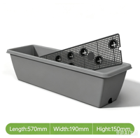 Jardinière rectangulaire en PP avec trous de drainage, écologique, biodégradable, légère, auto-arrosante, pour usage intérieur/extérieur