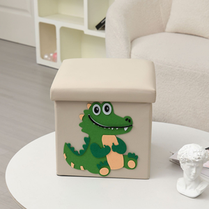 Pouf de rangement pliant Faux cuir Repose-pieds Siège Long Banc Boîte à jouets Coffre 40*38*38cm - Product Image 6