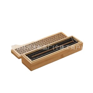 Bamboo <b>Incense</b> <b>Box</b> With Laser Engraving 24x6x5 Cm Hand Made For Indoor Aromatherapy Diffuser Decor - Product Image 1