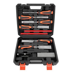 Juego de 10 piezas de cinceles de madera anti-golpes de cabeza plana, cinceles profesionales de madera de punta plana - Product Image 6