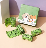 Rouleau de sacs à déjections pour animaux de compagnie biodégradables avec noyau en papier, sacs à déjections pour chiens épaissis, bouche plate, 25 sacs par rouleau, respectueux de l'environnement