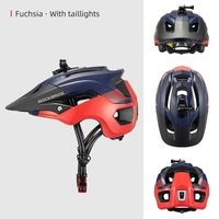 ROCKBROS Casque de vélo avec feu arrière, lumière avant, support de caméra, casque de vélo, VTT